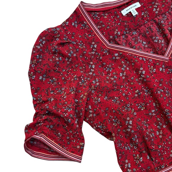 MAX STUDIO | Beautiful Red Floral Boho Tiered Dress size Small - Picture 8 of 12